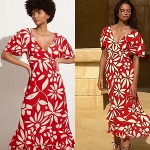 NWT FAITHFULL THE BRAND San Isidoro Floral Print Midi Dress